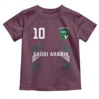 Saudi Arabia Soccer Sports Graphic Number 10 Jersey Style Toddler T Shirt Proud Saudi Football Fans Game Day Pride