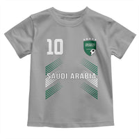 Saudi Arabia Soccer Sports Graphic Number 10 Jersey Style Toddler T Shirt Proud Saudi Football Fans Game Day Pride