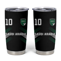Saudi Arabia Soccer Sports Graphic Number 10 Jersey Style Tumbler Cup Proud Saudi Football Fans Game Day Pride