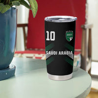 Saudi Arabia Soccer Sports Graphic Number 10 Jersey Style Tumbler Cup Proud Saudi Football Fans Game Day Pride
