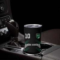 Saudi Arabia Soccer Sports Graphic Number 10 Jersey Style Tumbler Cup Proud Saudi Football Fans Game Day Pride