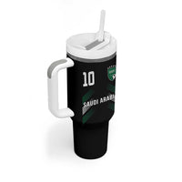 Saudi Arabia Soccer Sports Graphic Number 10 Jersey Style Tumbler With Handle Proud Saudi Football Fans Game Day Pride