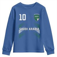 Saudi Arabia Soccer Sports Graphic Number 10 Jersey Style Youth Sweatshirt Proud Saudi Football Fans Game Day Pride