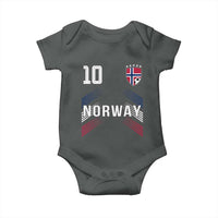 Norway Soccer Sports Graphic Number 10 Jersey Style Baby Onesie Proud Norwegian Football Fans Game Day Pride