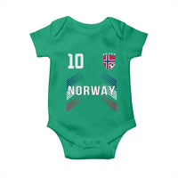 Norway Soccer Sports Graphic Number 10 Jersey Style Baby Onesie Proud Norwegian Football Fans Game Day Pride