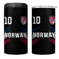 Norway Soccer Sports Graphic Number 10 Jersey Style 4 in 1 Can Cooler Tumbler Proud Norwegian Football Fans Game Day Pride