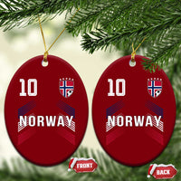 Norway Soccer Sports Graphic Number 10 Jersey Style Ceramic Ornament Proud Norwegian Football Fans Game Day Pride