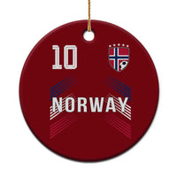 Norway Soccer Sports Graphic Number 10 Jersey Style Ceramic Ornament Proud Norwegian Football Fans Game Day Pride