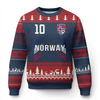 Norway Soccer Sports Graphic Number 10 Jersey Style Ugly Christmas Sweater Proud Norwegian Football Fans Game Day Pride