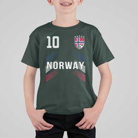 Norway Soccer Sports Graphic Number 10 Jersey Style T Shirt For Kid Proud Norwegian Football Fans Game Day Pride