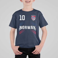 Norway Soccer Sports Graphic Number 10 Jersey Style T Shirt For Kid Proud Norwegian Football Fans Game Day Pride