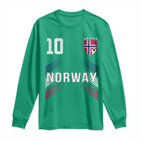 Norway Soccer Sports Graphic Number 10 Jersey Style Long Sleeve Shirt Proud Norwegian Football Fans Game Day Pride