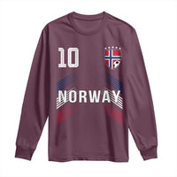 Norway Soccer Sports Graphic Number 10 Jersey Style Long Sleeve Shirt Proud Norwegian Football Fans Game Day Pride