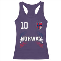 Norway Soccer Sports Graphic Number 10 Jersey Style Racerback Tank Top Proud Norwegian Football Fans Game Day Pride