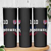 Norway Soccer Sports Graphic Number 10 Jersey Style Skinny Tumbler Proud Norwegian Football Fans Game Day Pride
