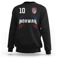 Norway Soccer Sports Graphic Number 10 Jersey Style Sweatshirt Proud Norwegian Football Fans Game Day Pride