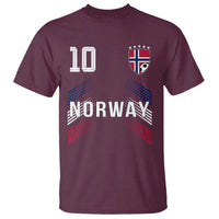 Norway Soccer Sports Graphic Number 10 Jersey Style T Shirt Proud Norwegian Football Fans Game Day Pride