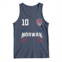 Norway Soccer Sports Graphic Number 10 Jersey Style Tank Top Proud Norwegian Football Fans Game Day Pride