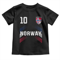 Norway Soccer Sports Graphic Number 10 Jersey Style Toddler T Shirt Proud Norwegian Football Fans Game Day Pride