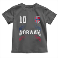 Norway Soccer Sports Graphic Number 10 Jersey Style Toddler T Shirt Proud Norwegian Football Fans Game Day Pride