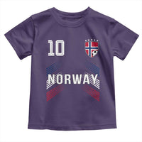 Norway Soccer Sports Graphic Number 10 Jersey Style Toddler T Shirt Proud Norwegian Football Fans Game Day Pride