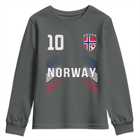 Norway Soccer Sports Graphic Number 10 Jersey Style Youth Sweatshirt Proud Norwegian Football Fans Game Day Pride