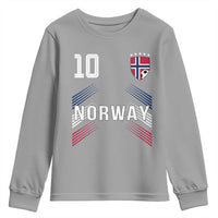 Norway Soccer Sports Graphic Number 10 Jersey Style Youth Sweatshirt Proud Norwegian Football Fans Game Day Pride