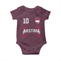 Austria Soccer Sports Graphic Number 10 Jersey Style Baby Onesie Proud Austrian Football Fans Game Day Pride