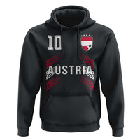 Austria Soccer Sports Graphic Number 10 Jersey Style Hoodie Proud Austrian Football Fans Game Day Pride