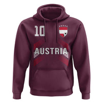 Austria Soccer Sports Graphic Number 10 Jersey Style Hoodie Proud Austrian Football Fans Game Day Pride