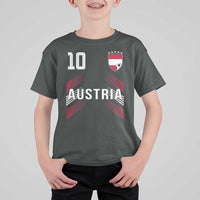 Austria Soccer Sports Graphic Number 10 Jersey Style T Shirt For Kid Proud Austrian Football Fans Game Day Pride
