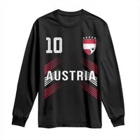 Austria Soccer Sports Graphic Number 10 Jersey Style Long Sleeve Shirt Proud Austrian Football Fans Game Day Pride