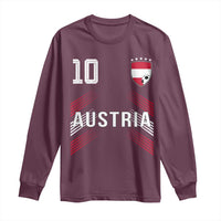 Austria Soccer Sports Graphic Number 10 Jersey Style Long Sleeve Shirt Proud Austrian Football Fans Game Day Pride