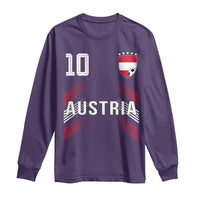 Austria Soccer Sports Graphic Number 10 Jersey Style Long Sleeve Shirt Proud Austrian Football Fans Game Day Pride