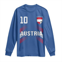 Austria Soccer Sports Graphic Number 10 Jersey Style Long Sleeve Shirt Proud Austrian Football Fans Game Day Pride