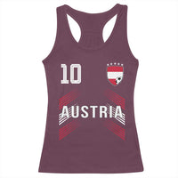 Austria Soccer Sports Graphic Number 10 Jersey Style Racerback Tank Top Proud Austrian Football Fans Game Day Pride