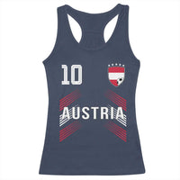 Austria Soccer Sports Graphic Number 10 Jersey Style Racerback Tank Top Proud Austrian Football Fans Game Day Pride