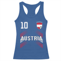 Austria Soccer Sports Graphic Number 10 Jersey Style Racerback Tank Top Proud Austrian Football Fans Game Day Pride