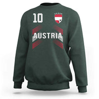 Austria Soccer Sports Graphic Number 10 Jersey Style Sweatshirt Proud Austrian Football Fans Game Day Pride