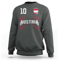 Austria Soccer Sports Graphic Number 10 Jersey Style Sweatshirt Proud Austrian Football Fans Game Day Pride