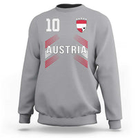 Austria Soccer Sports Graphic Number 10 Jersey Style Sweatshirt Proud Austrian Football Fans Game Day Pride