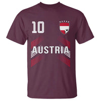 Austria Soccer Sports Graphic Number 10 Jersey Style T Shirt Proud Austrian Football Fans Game Day Pride