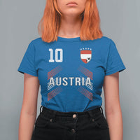 Austria Soccer Sports Graphic Number 10 Jersey Style T Shirt For Women Proud Austrian Football Fans Game Day Pride