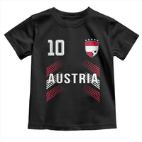 Austria Soccer Sports Graphic Number 10 Jersey Style Toddler T Shirt Proud Austrian Football Fans Game Day Pride