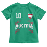 Austria Soccer Sports Graphic Number 10 Jersey Style Toddler T Shirt Proud Austrian Football Fans Game Day Pride