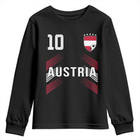 Austria Soccer Sports Graphic Number 10 Jersey Style Youth Sweatshirt Proud Austrian Football Fans Game Day Pride