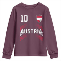Austria Soccer Sports Graphic Number 10 Jersey Style Youth Sweatshirt Proud Austrian Football Fans Game Day Pride