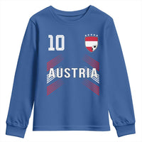 Austria Soccer Sports Graphic Number 10 Jersey Style Youth Sweatshirt Proud Austrian Football Fans Game Day Pride