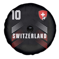 Switzerland Soccer Sports Graphic Number 10 Jersey Style Spare Tire Cover Proud Swiss Football Fans Game Day Pride
