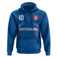 Switzerland Soccer Sports Graphic Number 10 Jersey Style Hoodie Proud Swiss Football Fans Game Day Pride